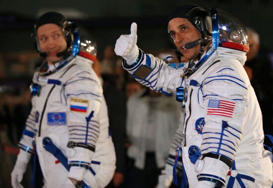 Launch of Soyuz-FG carrier rocket with manned Soyuz MS-06 spacecraft