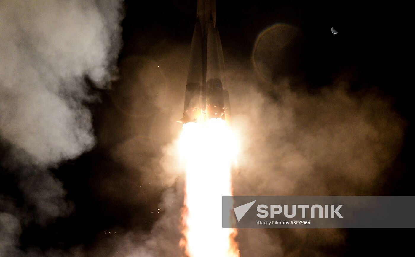 Launch of Soyuz-FG carrier rocket with manned Soyuz MS-06 spacecraft