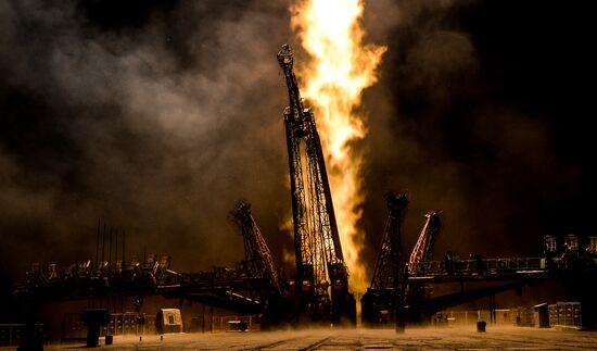 Launch of Soyuz-FG carrier rocket with manned Soyuz MS-06 spacecraft