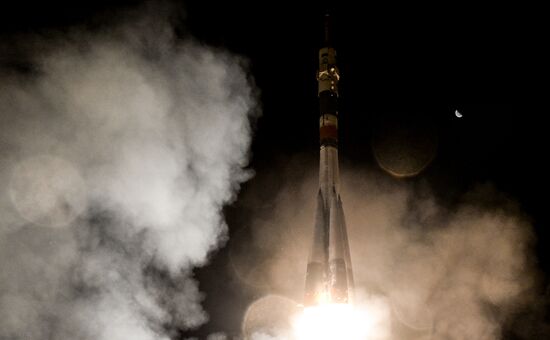 Launch of Soyuz-FG carrier rocket with manned Soyuz MS-06 spacecraft