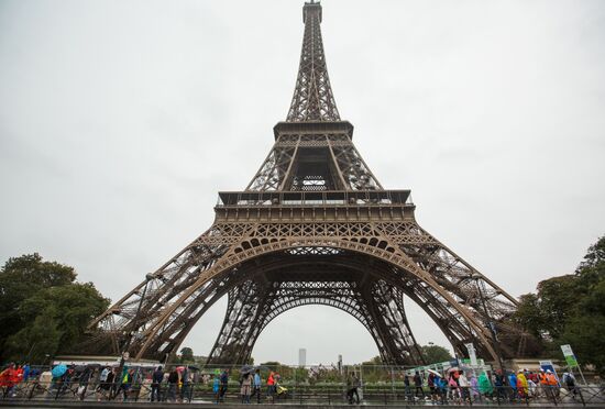 Security measures at Eiffel Tower in Paris