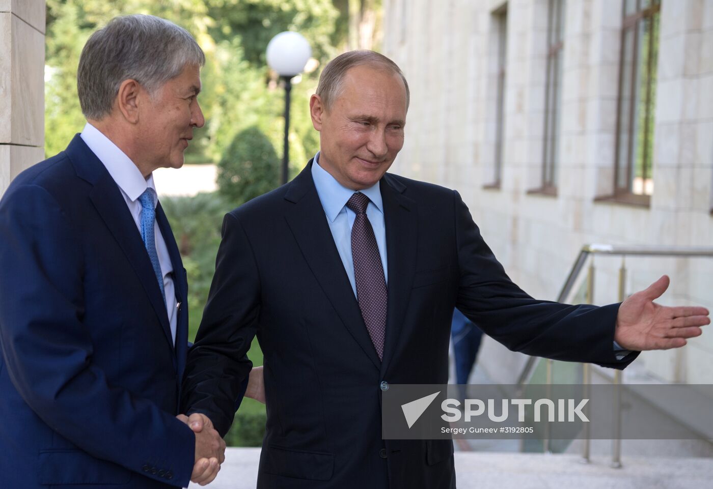 Russian President Vladimir Putin meets with President of Kyrgyzstan Almazbek Atambayev