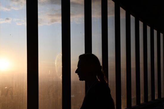 News conference on construction site of Europe's highest viewing platform