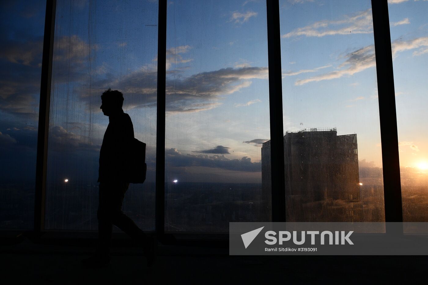 News conference on construction site of Europe's highest viewing platform