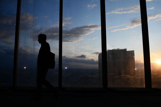 News conference on construction site of Europe's highest viewing platform