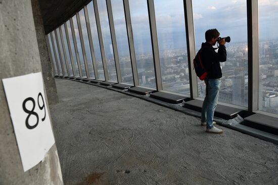 News conference on construction site of Europe's highest viewing platform