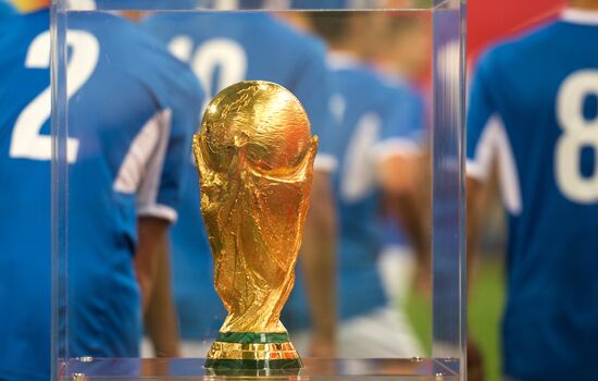 2018 FIFA World Cup Trophy presented in Omsk