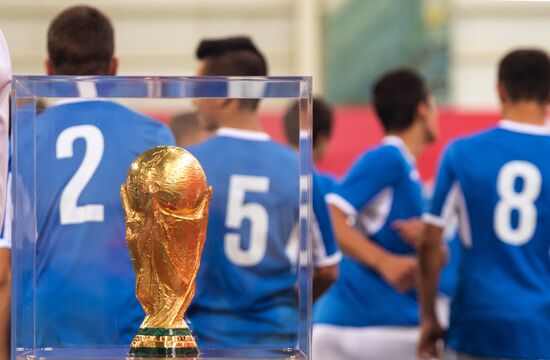 2018 FIFA World Cup Trophy presented in Omsk