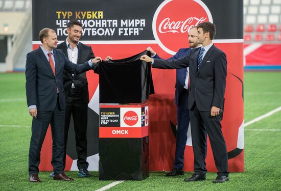2018 FIFA World Cup Trophy presented in Omsk