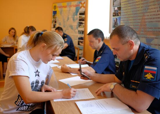 Young women sit for admission tests to Krasnodar Aviation School
