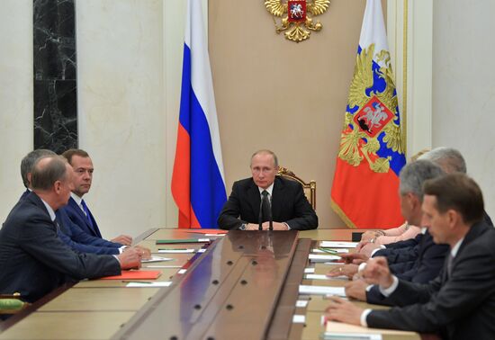 Russian President Vladimir Putin holds Security Council meeting