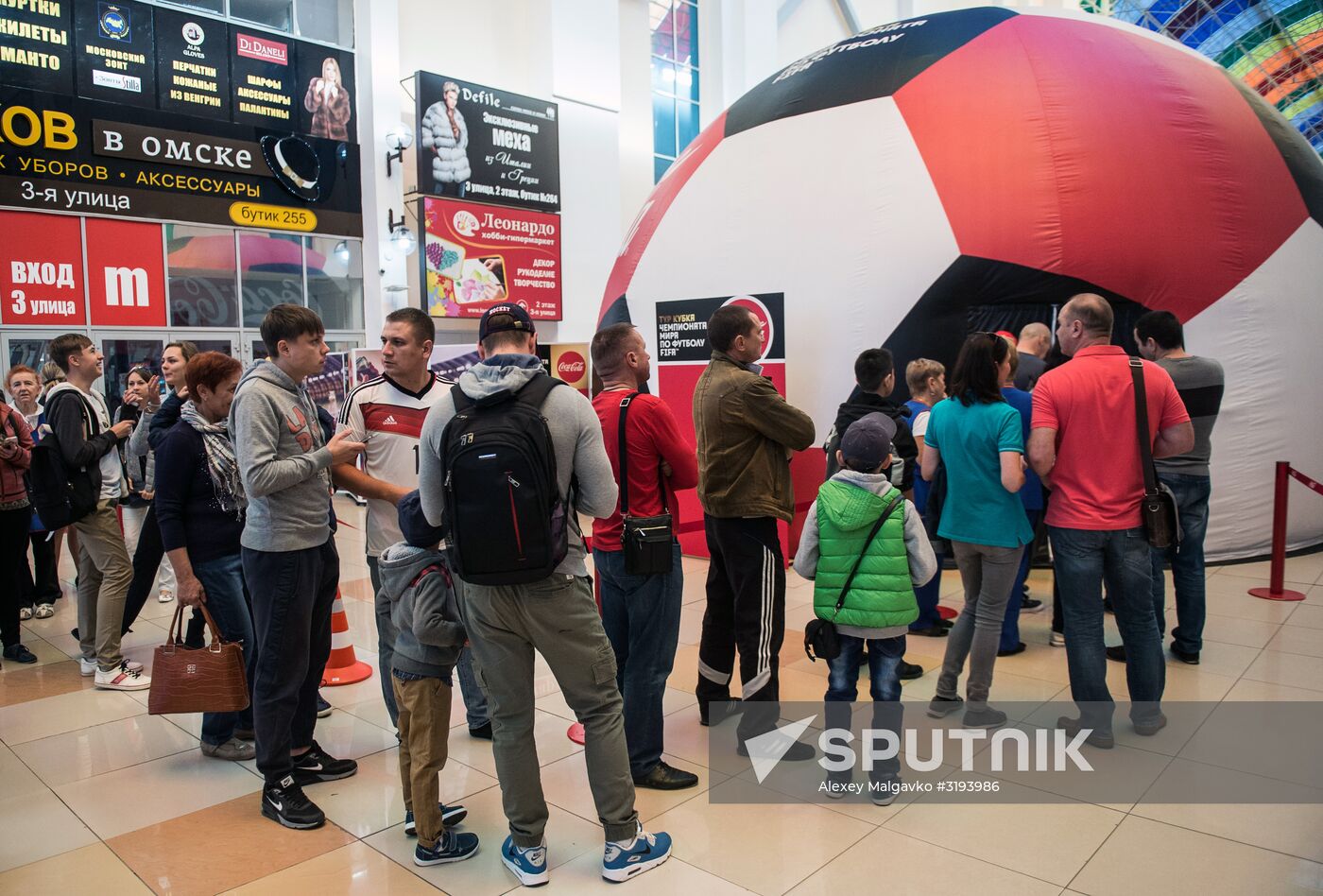 2018 FIFA World Cup Trophy presented in Omsk