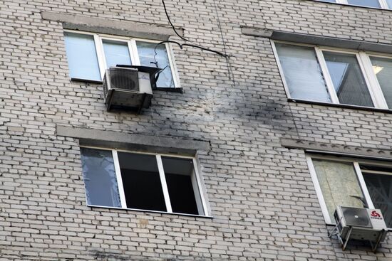 Aftermath of overnight shelling of Donetsk