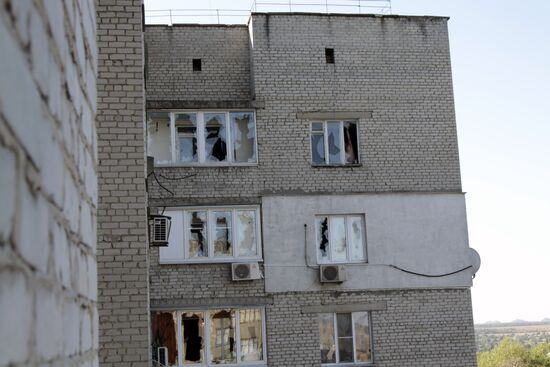 Aftermath of overnight shelling of Donetsk