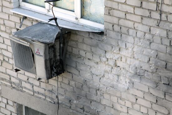 Aftermath of overnight shelling of Donetsk