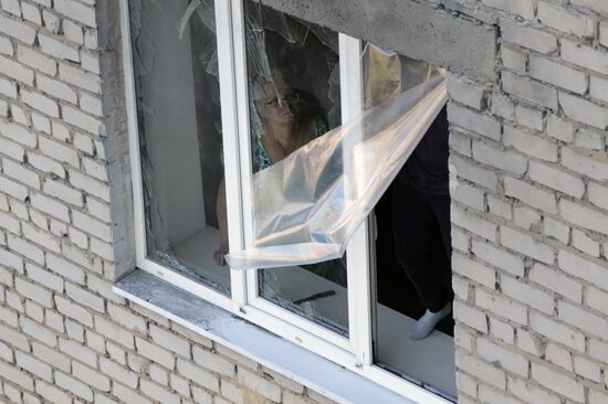 Aftermath of overnight shelling of Donetsk