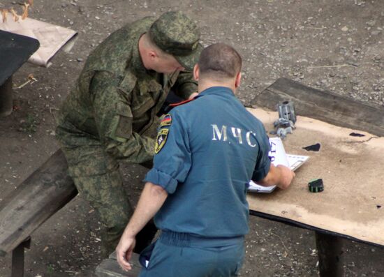 Aftermath of overnight shelling of Donetsk