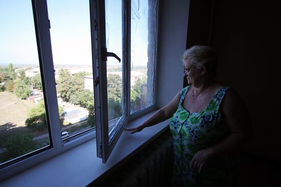 Aftermath of overnight shelling of Donetsk