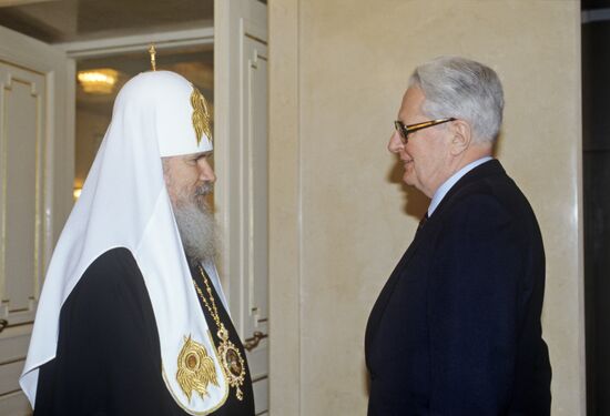 Patriarch Alexy II and Hans-Jochen Vogel