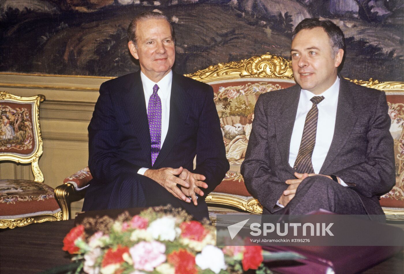 US Secretary of State James Baker on visit to Moscow