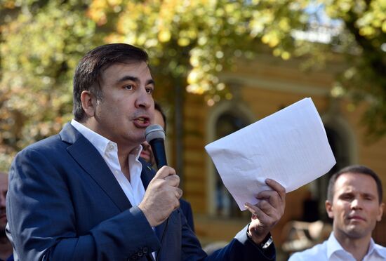 Mikheil Saakashvili speaks in Kiev