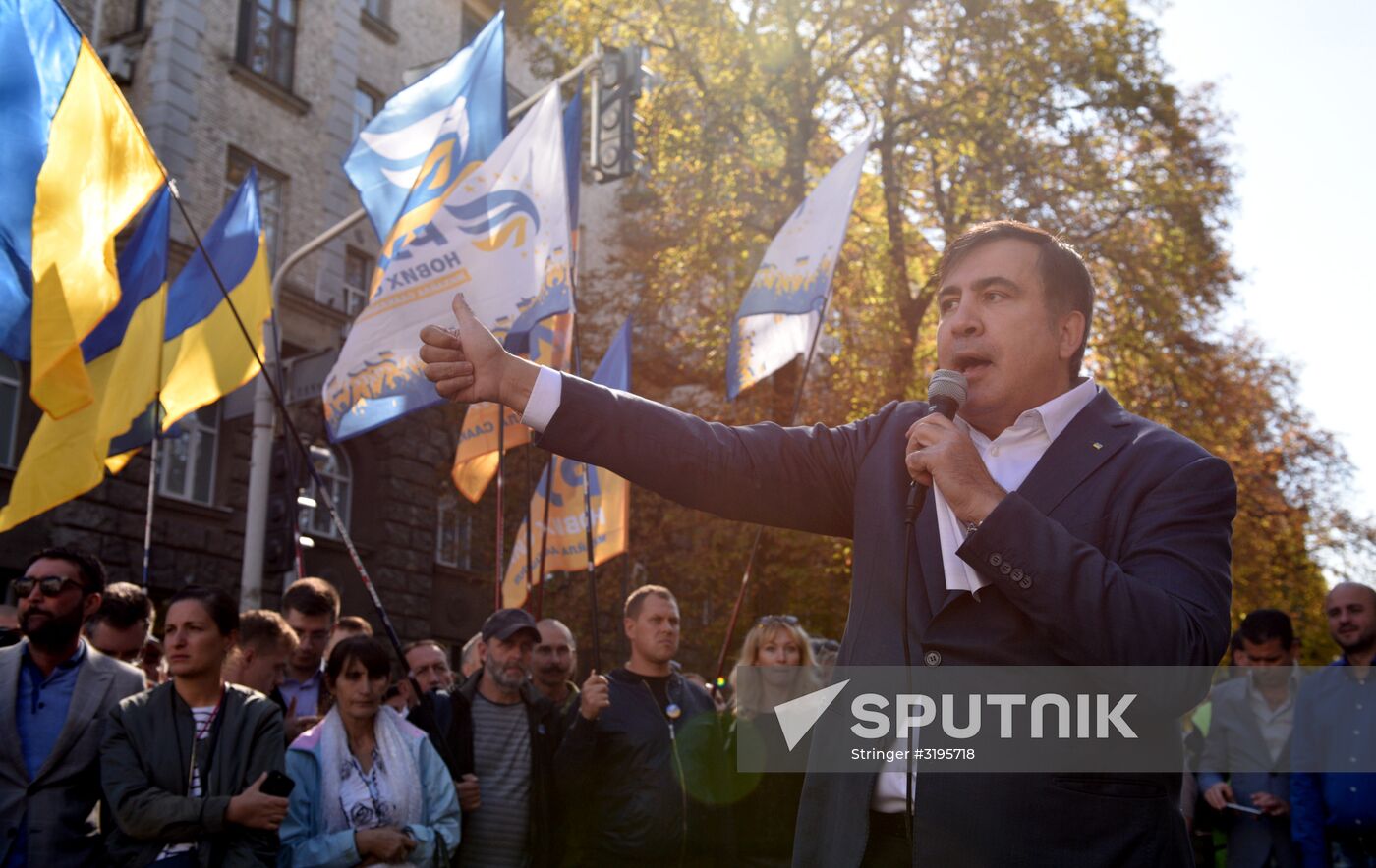 Mikheil Saakashvili speaks in Kiev