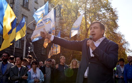 Mikheil Saakashvili speaks in Kiev