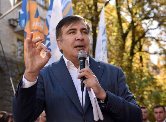 Mikheil Saakashvili speaks in Kiev