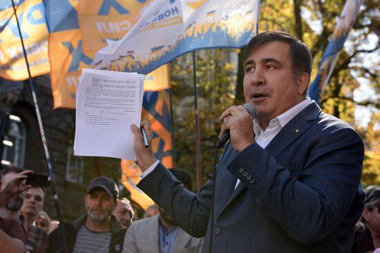 Mikheil Saakashvili speaks in Kiev