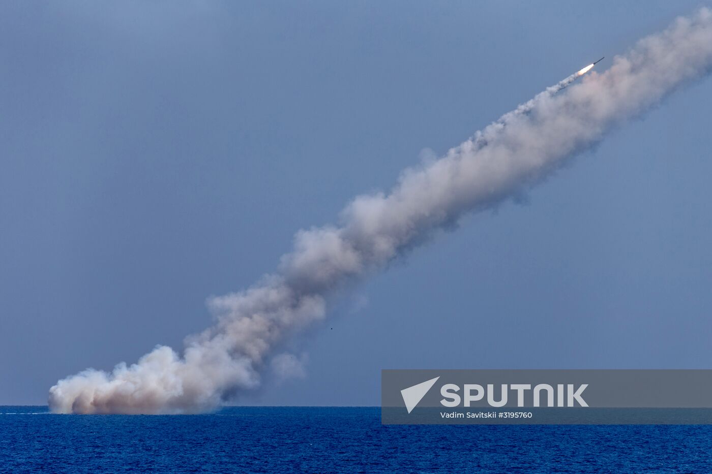 Launching Kalibr cruise missiles at terrorist targets in Syria