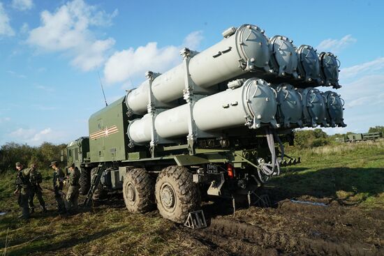 Bal coastal missile system launches anti-ship missile at Zapad-2017 exercise