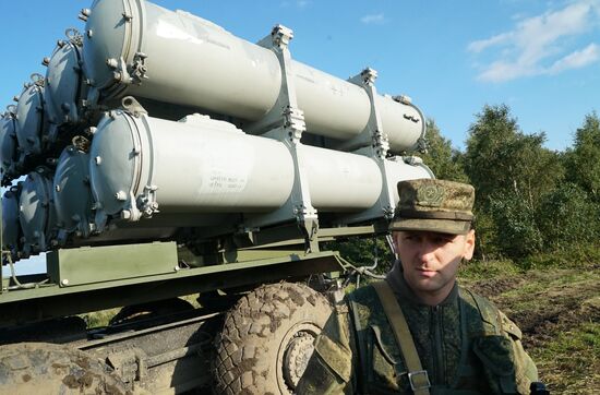 Bal coastal missile system launches anti-ship missile at Zapad-2017 exercise
