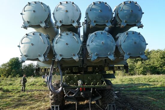 Bal coastal missile system launches anti-ship missile at Zapad-2017 exercise