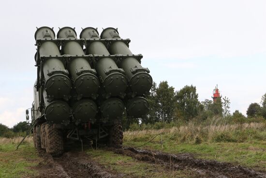 Bal coastal missile system launches anti-ship missile at Zapad-2017 exercise