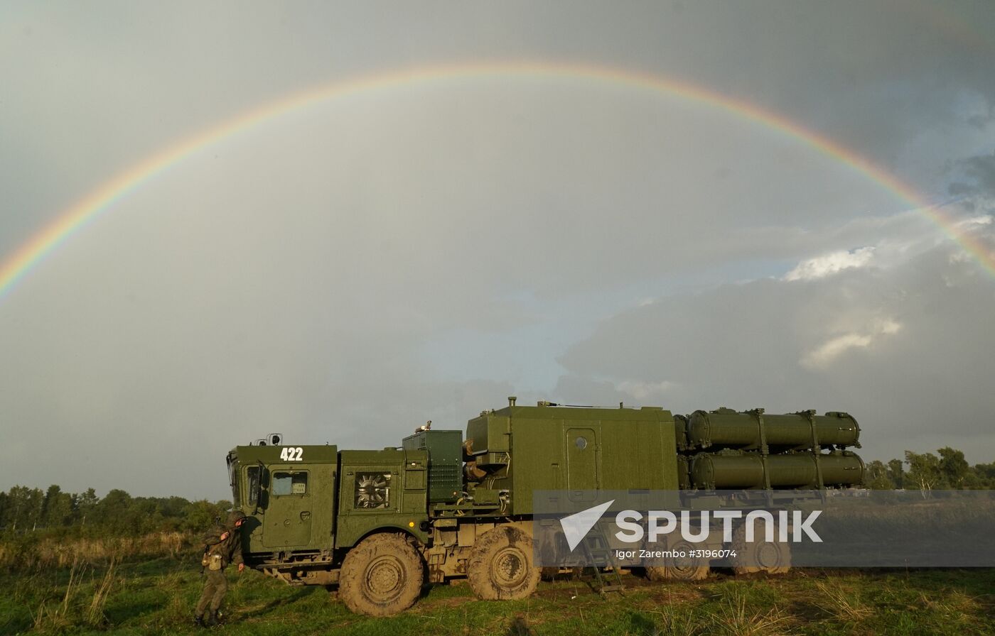 Bal coastal missile system launches anti-ship missile at Zapad-2017 exercise