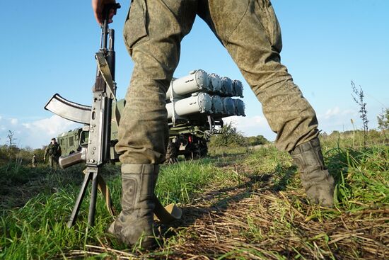 Bal coastal missile system launches anti-ship missile at Zapad-2017 exercise