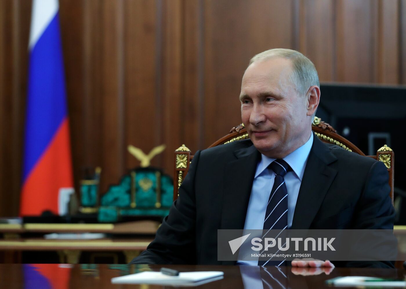 President Vladimir Putin meets with Chief Rabbi of Russia Berl Lazar and Head of Federation of Jewish Communities of Russia Alexander Boroda
