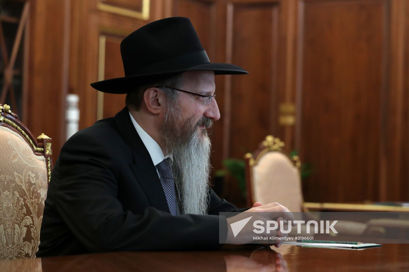 President Vladimir Putin meets with Chief Rabbi of Russia Berl Lazar and Head of Federation of Jewish Communities of Russia Alexander Boroda