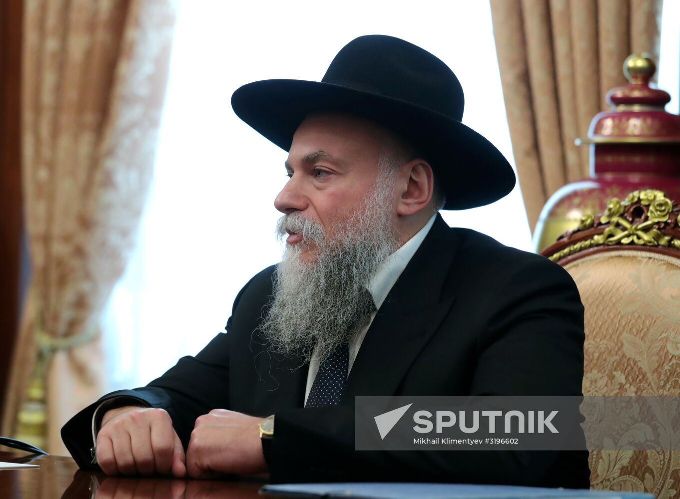 President Vladimir Putin meets with Chief Rabbi of Russia Berl Lazar and Head of Federation of Jewish Communities of Russia Alexander Boroda