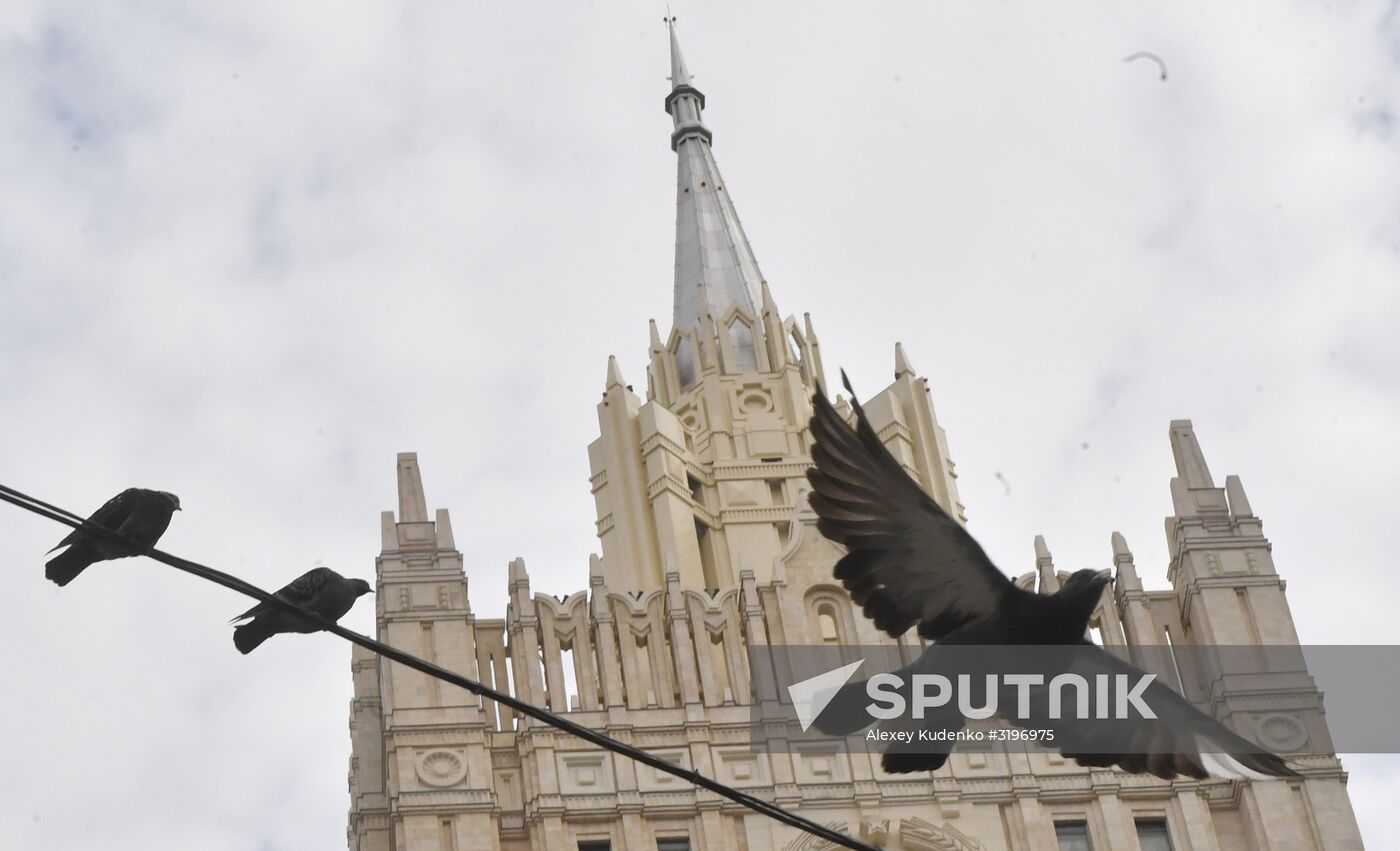 Russian Foreign Ministry building's spire reconstructed
