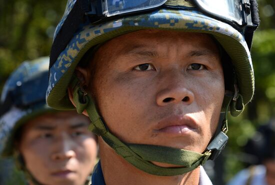 Land stage of Maritime Cooperation 2017 Russian-Chinese military exercise