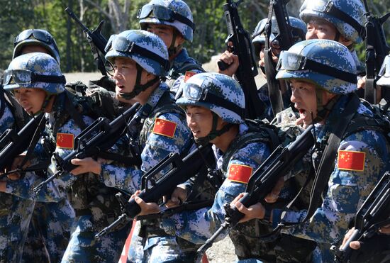 Land stage of Maritime Cooperation 2017 Russian-Chinese military exercise