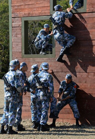 Land stage of Maritime Cooperation 2017 Russian-Chinese military exercise