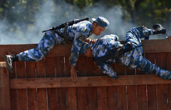 Land stage of Maritime Cooperation 2017 Russian-Chinese military exercise