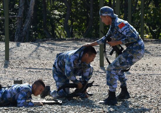 Land stage of Maritime Cooperation 2017 Russian-Chinese military exercise