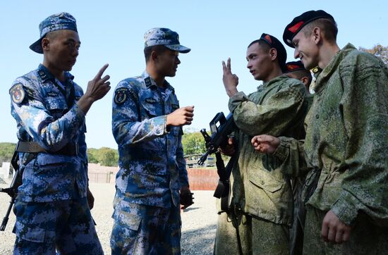 Land stage of Maritime Cooperation 2017 Russian-Chinese military exercise