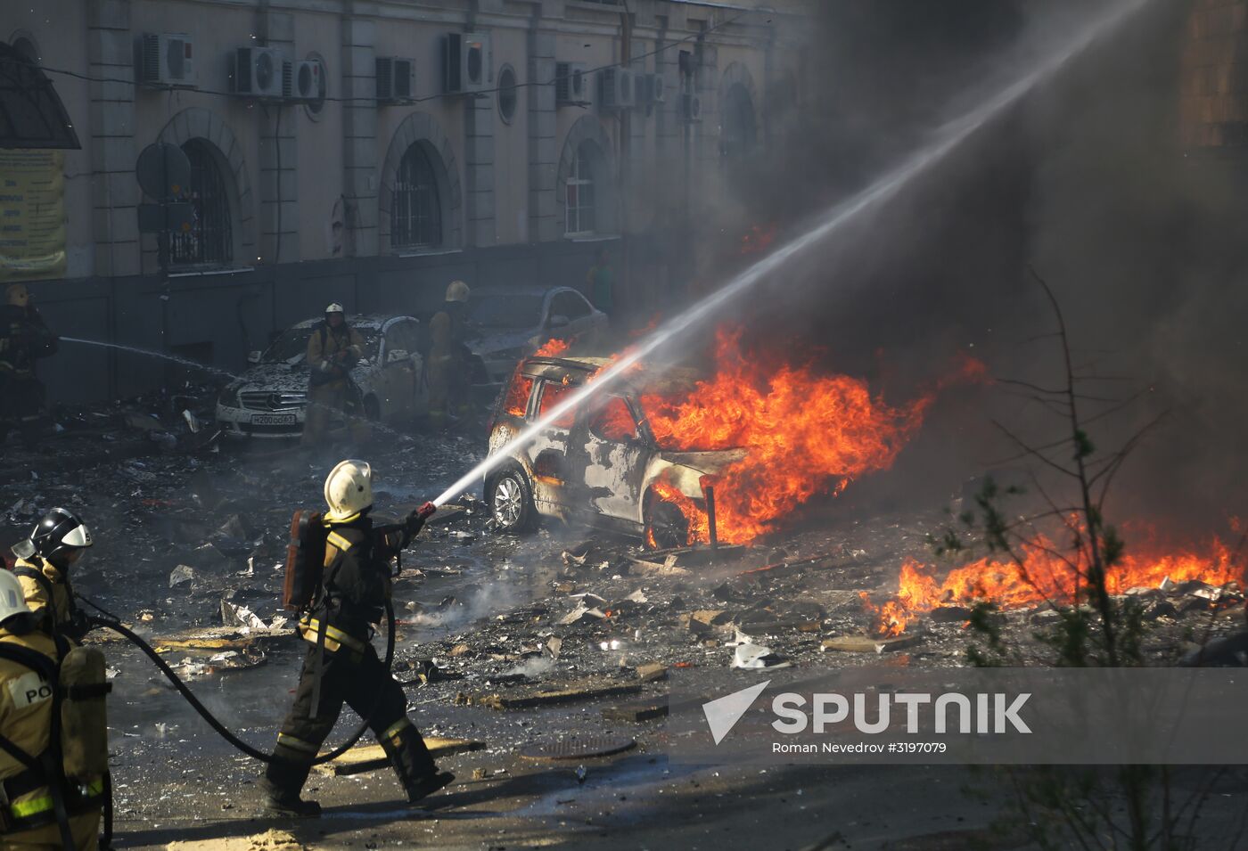 Ten-storied building cought fire in Rostov-on-Don