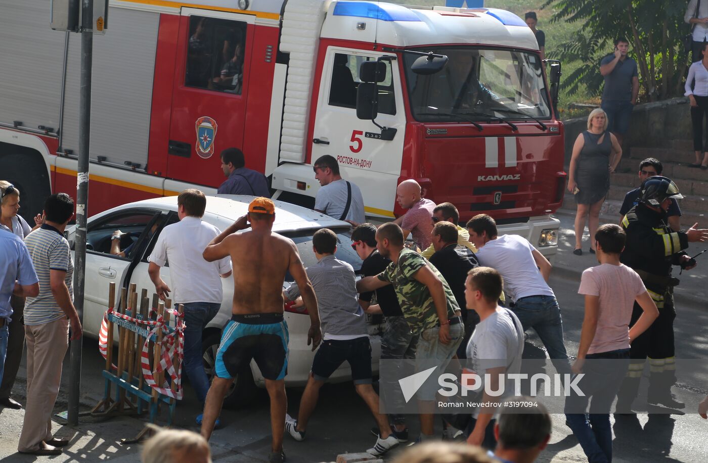 Ten-storied building cought fire in Rostov-on-Don