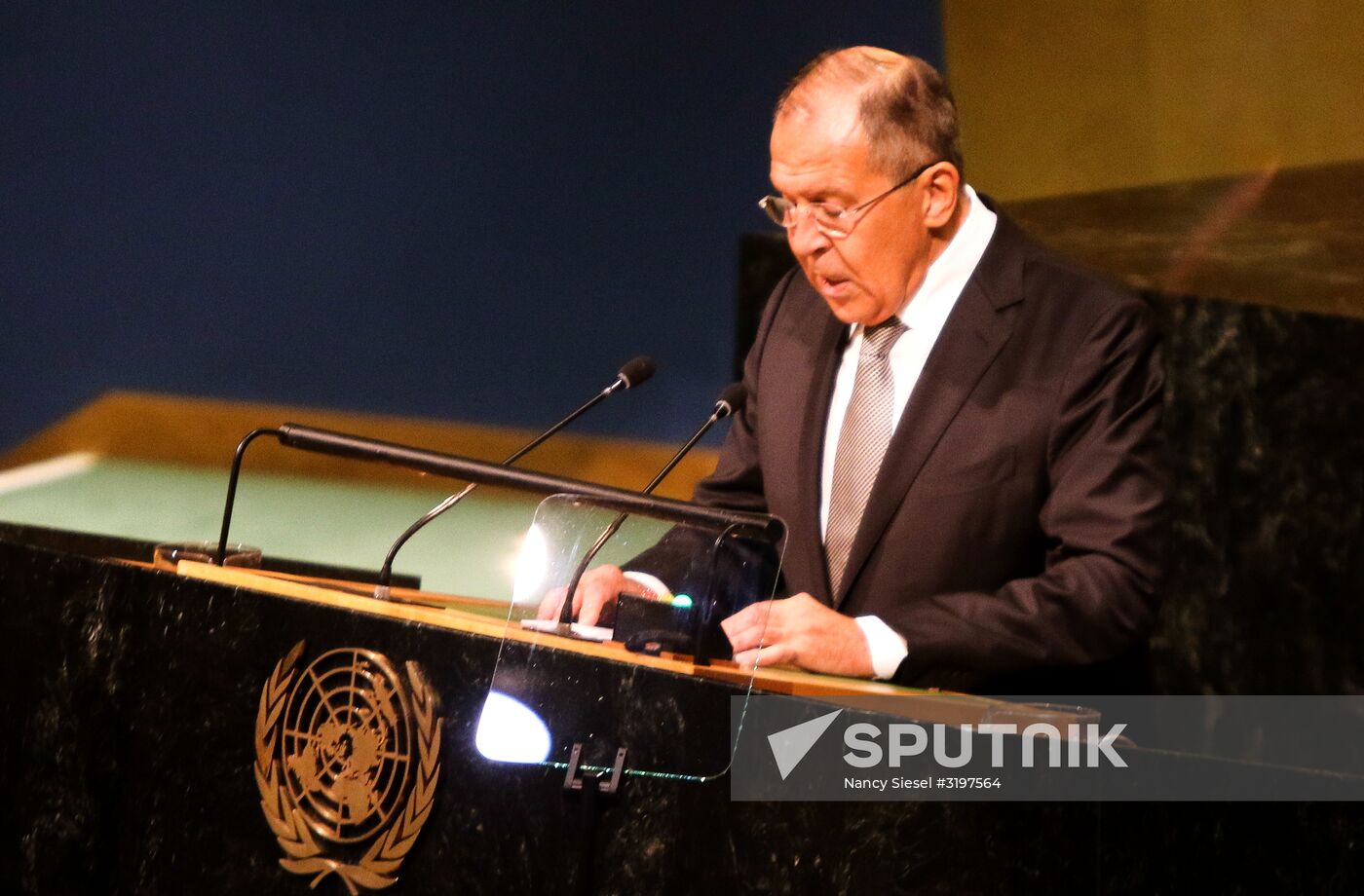 Foreign Minister Sergei Lavrov speaks at UN General Assembly