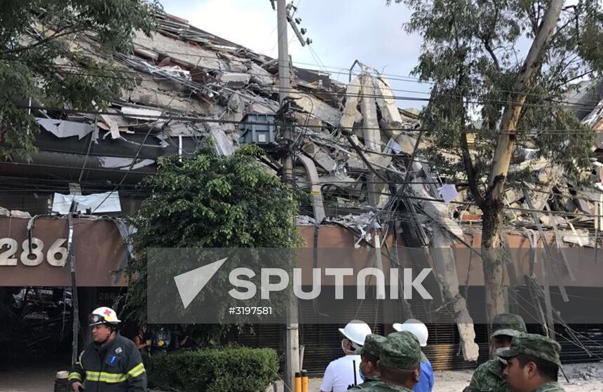 Aftermath of earthquake in Mexico